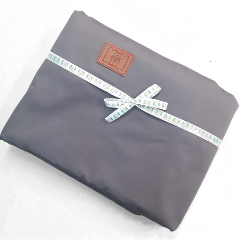 lADUVET NORDIQUE HOUSSE RÉVERSIBLE GRISE 100% COTON PLIÉE