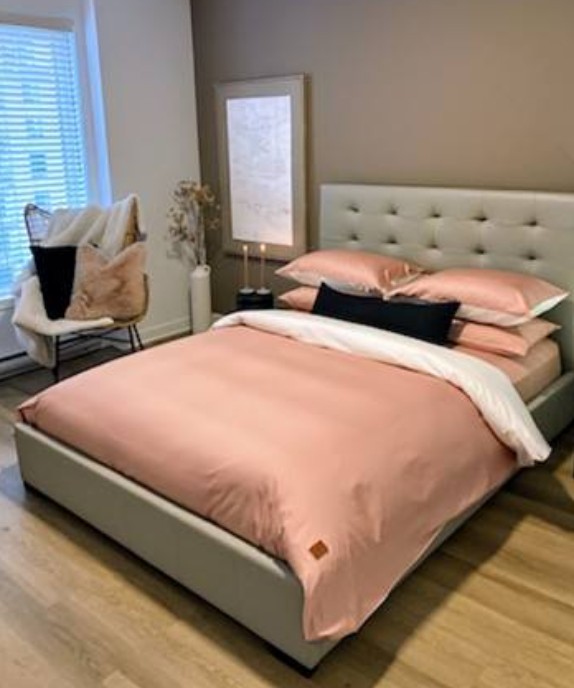 Laduvet Nordique housse reversible rose bed&breakfast blanc