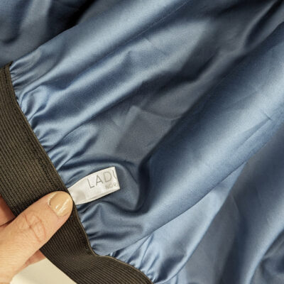 drap élastique bleu 100% coton  600 fils au pouce confectionné au québec par Laduvet Nordique lavaltrie