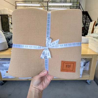 Laduvet Nordique Jete tricot bio dune beige