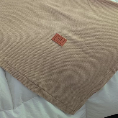 Organic cotton waffle knit<span>Beige Dune</span>